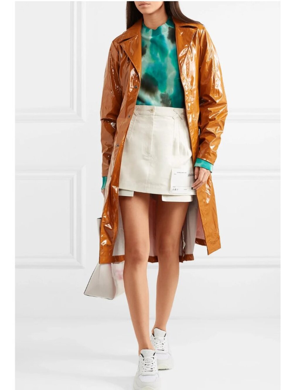 RAINS Glossed-PU Ochre Trench Rain Coat